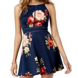BCX Floral Dress NWT Sleeveless Blue Floral